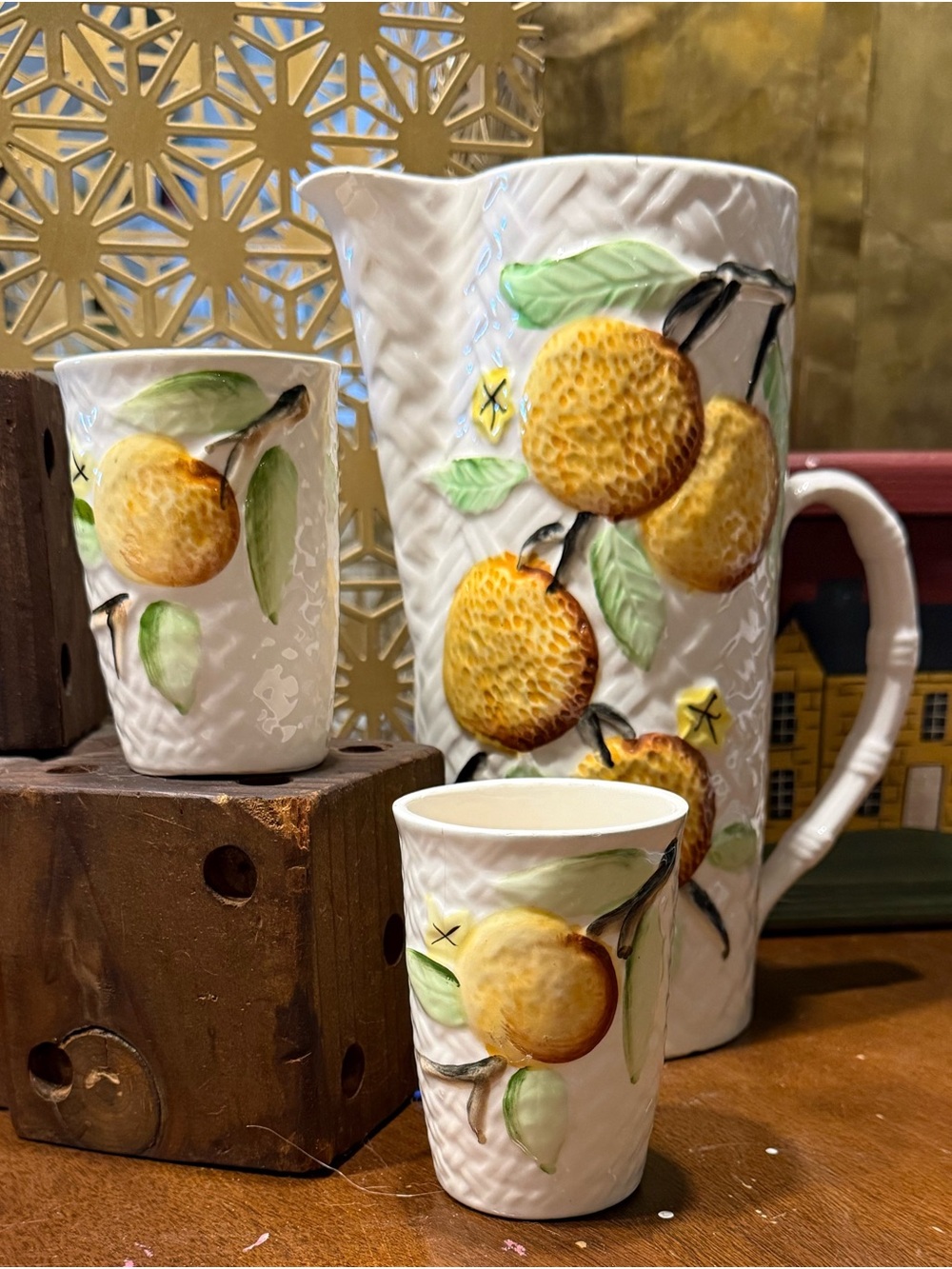 Vintage Japanese Pitcher & Cup Set